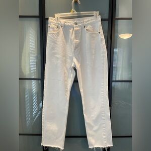 Zara Women's White High Rise Jeans